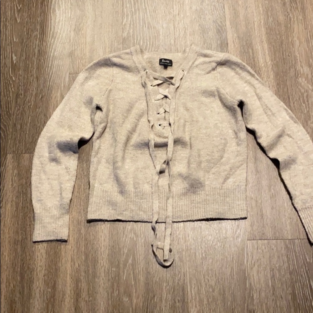 Bardot tie front sweater